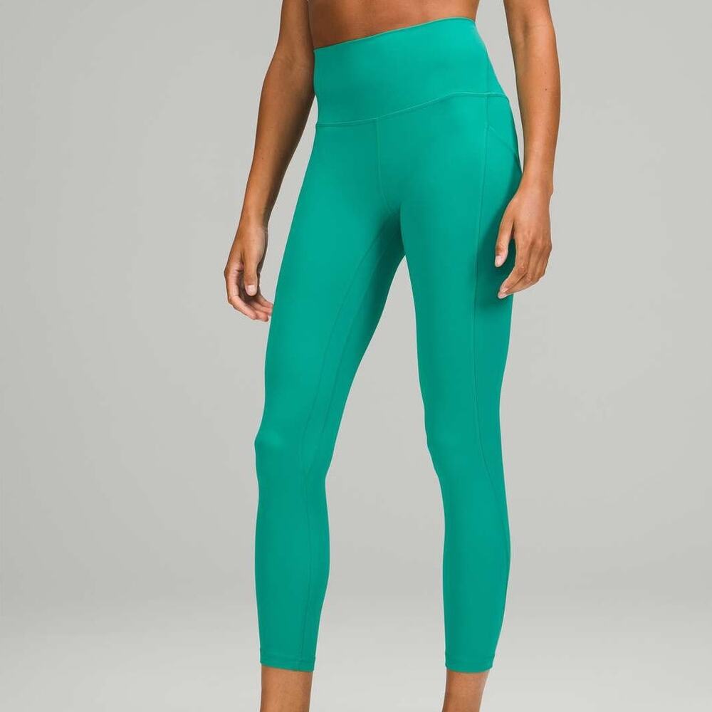 Lululemon Align High Rise Pant with Pockets 25" Yoga Leggings Kelly Green 4